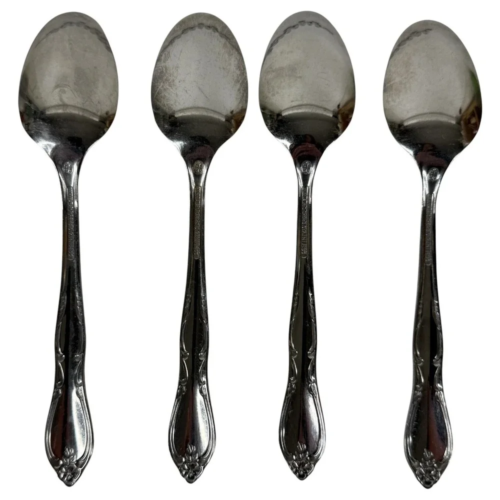 Oneida Wm A Rogers Montclair Gloria Stainless Flatware Set Fork Spoon Floral Tip